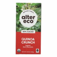 Alter Eco Americas Organic Chocolate Bar - Dark Quinoa - 2.82 oz Bars - Case of 12