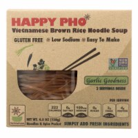 Happy Pho Brown Rice Noodle Soup Mix, Garlic Goodness - Case of 6 - 4.5 oz.