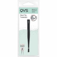Qvs - Tweezer Slant Tip Black - 1 Each 1-EA
