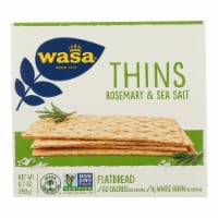 Wasa Rosemary & Salt Flatbread Thins - Case of 10 - 6.7 oz.