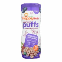 Bites Puffs - Organic HappyPuffs Purple Carrot and Blueberry - 2.1 oz - Case of 6