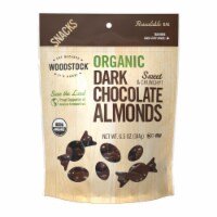 Woodstock Organic Dark Chocolate Almonds - Case of 8 - 6.5 oz.