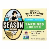 Season Skinless & Boneless Sardines In Pure Olive Oil  - Case of 12 - 3.75 oz.