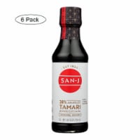San - J Tamari Soy Sauce - Reduced Sodium - Case of 6 - 10 Fl oz.