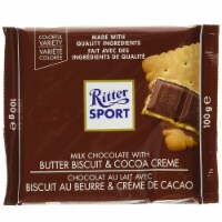 Ritter Sport Chocolate Bar - Milk Chocolate - Butter Biscuit - 3.5 oz Bars - Case of 11