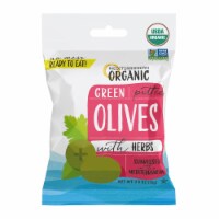 Mediterranean Organic Organic Green Pitted Olives with Herbs - Case of 12 - 2.5 oz.