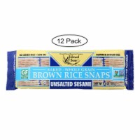 Edward and Sons Brown Rice Snaps - Unsalted Sesame - Case of 12 - 3.5 oz.