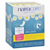 Natracare Natural Ultra Pads Super Plus w/organic cotton cover -  12 Pack