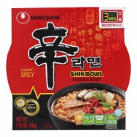 Nong Shim Noodle Soup Bowl - Shin - Case of 12 - 3.03 oz.
