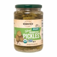 Woodstock Organic Kosher Sliced Dill Pickles - Case of 6 - 24 oz.