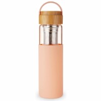 Pinky Up Dana Glass Travel Mug in Coral