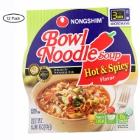 Nong Shim Hot and Spicy Bowl - Noodle Soup - Case of 12 - 3.03 oz.