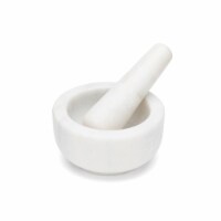Marble Mortar and Pestle White, 4.7 x2.4