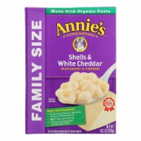 Annie's Homegrown Family Size Shells and White Cheddar Mac and Cheese - Case of 6 - 10.5 oz.