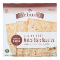 Yehuda Matzo Squares - Toasted Onion - Gluten Free - Case of 12 - 10.5 oz.