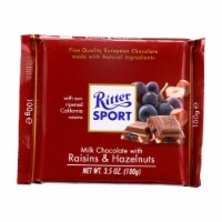 Chocolate Bar - Milk Chocolate - Raisins and Hazelnuts - 3.5 oz Bars - Case of 12
