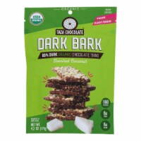 Taza Chocolate Organic Dark Bark Chocolate - Toasted Coconut - Case of 12 - 4.2 oz.
