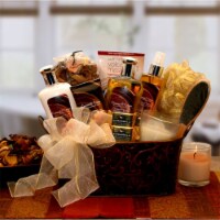 Caramel & CrÃ¨me Bliss Spa Gift Basket - spa baskets for women gift