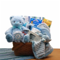 My First Teddy Bear New Baby Gift Basket - Blue - baby bath set -  baby boy gift basket