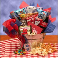 Blockbuster Night Movie Pail with 10. Redbox Gift Card movie night gift baskets for families