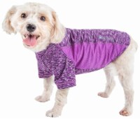 Active 'Warf Speed' Heathered Ultra-Stretch Sporty Performance Dog T-Shirt (Purple - Large)