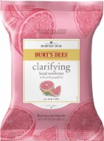 Burts Bees Clarifying Facial Cleanser Towelettes and Makeup Remover Wipes with Pink Grapefrui
