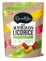 Darrell Lea Mixed Flavor Soft Australian Made Licorice 7oz Bag- Palm Oil Free, NO HFCS, Vegan