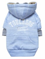 Hampton Beach Designer Ultra Soft Sand-Blasted Cotton Pet Dog Hoodie Sweater (Blue - Small)