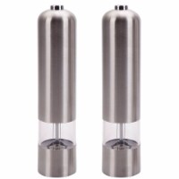 Pepper Mill, 2Pcs Stainless Steel Salt and Pepper Grinder Electric Automatic Seasoning Spice