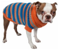 Heavy Cable Knit Striped Fashion Polo Dog Sweater (Medium)