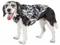 Luxe 'Paw Dropping' Designer Gray-Scale Tiger Pattern Mink Fur Dog Coat Jacket (Small)