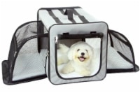 Dual Expandable Wire Folding Lightweight Collapsible Travel Pet Dog Crate (Grey-X-Large)