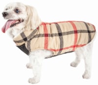 Pet Life Allegiance Classical Plaided Insulated Dog Coat Jacket (Khaki-Small)