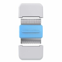 Pet Life Zipocket 2-in-1 Underake and Stainless Steel Travel Grooming Pet Comb (Blue)