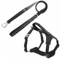 prene 2-in-1 Shock Absorbing Neoprene Padded Reflective Dog Leash and Harness (Black-Large)