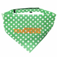 Pet Life Touchdog Bad to the Bone Polka Patterned Fashionable Velcro Bandana (Green-Large)
