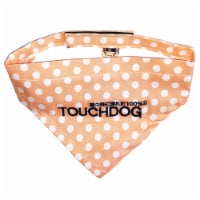 Pet Life Touchdog Bad to the Bone Polka Patterned Fashionable Velcro Bandana (Orange-Small)