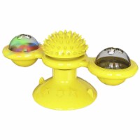 Pet Life Windmill Rotating Suction Cup Spinning Cat Toy (Yellow)