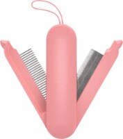 Pet Life JOYNE Multi Functional 2-in-1 Swivel Travel Grooming Comb and Deshedder (Pink)