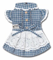Pet Life Touchdog I love Poochi Classical Fashion Plaid Dog Dress (Blue-Medium)