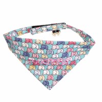 Pet Life Touchdog Bad to the Bone Elephant Patterned Fashionable Velcro Bandana (Aqua-Medium)