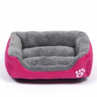 Washable Pet Dog Cat Bed Puppy Cushion House Pet Soft Warm Kennel Dog Mat Blanket (Pink-M)