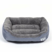 Washable Pet Dog Cat Bed Puppy Cushion House Pet Soft Warm Kennel Dog Mat Blanket (Grey-L)