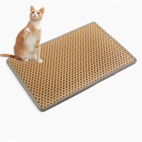 Cat Litter Mat, Kitty Litter Trapping Mat, Urine Waterproof, Scatter Control 21  x 14  Yellow