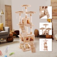 Fx070 66  Multi-level Cat Tree, Scratching Posts, Kitten Activity Tower with 3 Perches XH