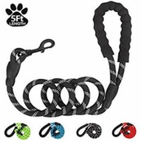 Strong Dog Leash with Zipper Pouch, Comfortable Padded Handle and Highly Reflective (Green)