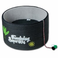 Pet Life Touchcat Claw-ver Nest Rounded Scratching Cat Bed w/ Teaser Toy (Black)