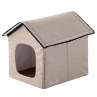 Pet Life Electronic Heating and Cooling Smart Collapsible Pet House (Beige - Large)