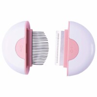 Pet Life LYNX 2-in-1 Travel Connecting Grooming Pet Comb and Deshedder (Pink - Lerge)