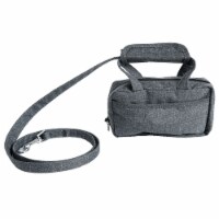 Pet Life Posh Walk Purse Dog Leash, Accessory Holder and Waste Bag Dispenser (Gray)